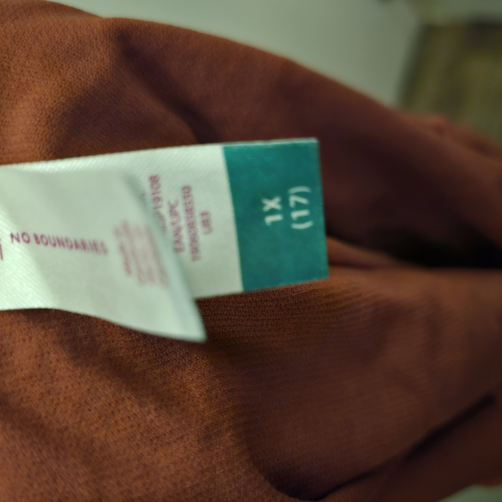 No Boundaries Brown XL One Piece Swimsuit